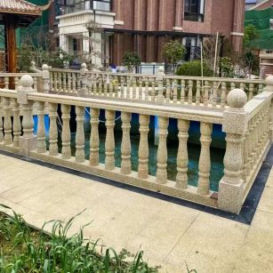 苏州黄金麻花岗岩石材栏杆，扶手，将军柱，花瓶柱