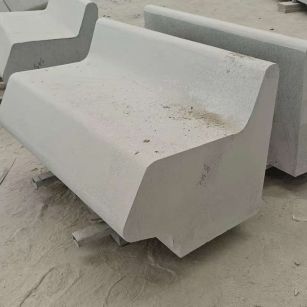 苏州 芝麻白花岗岩异形坐凳，石凳