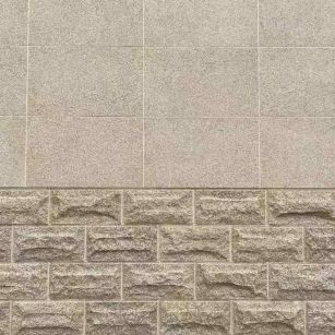 苏州 黄金麻自然面蘑菇石配荔枝面干挂