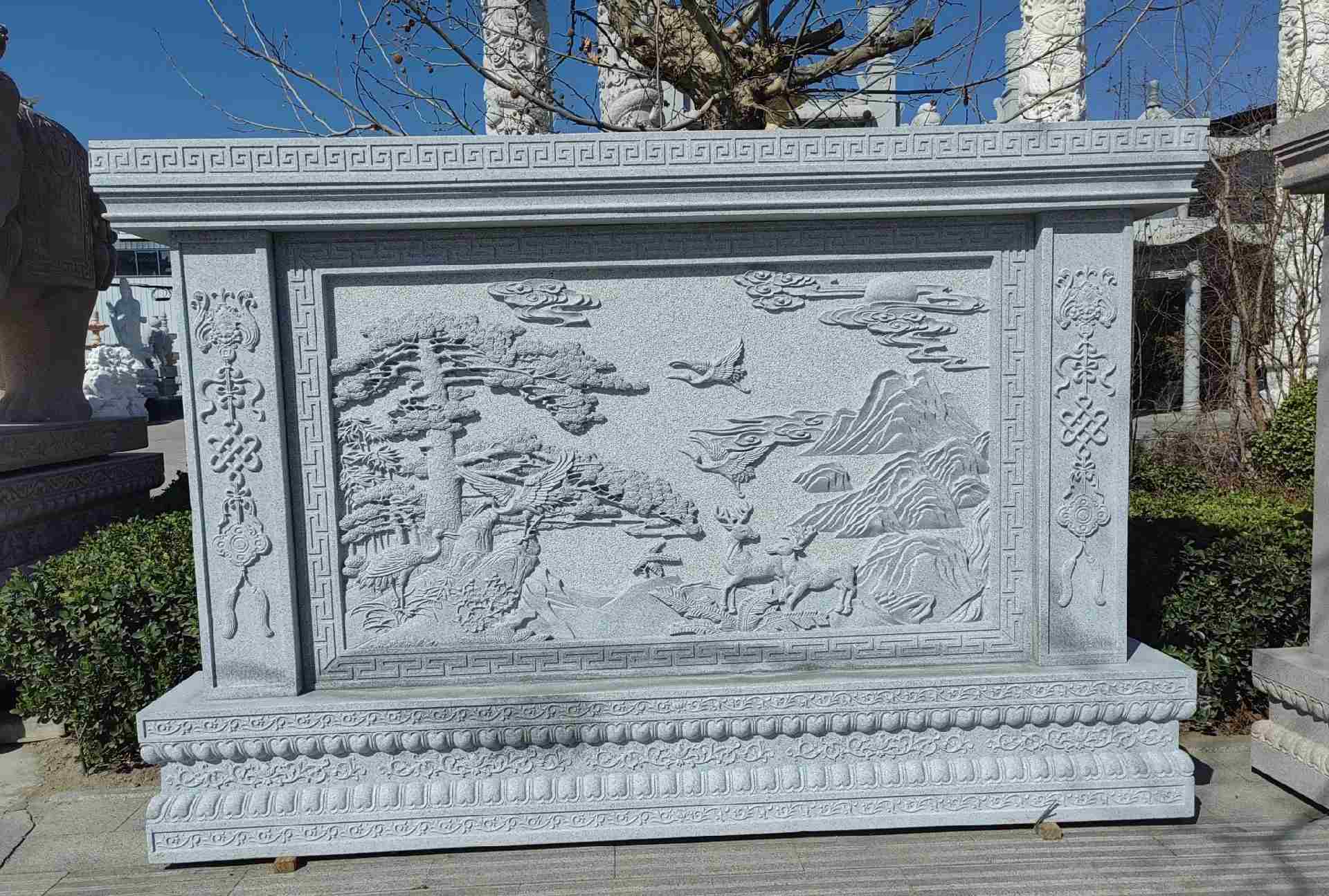 苏州 芝麻白大型照壁，屏风，影壁