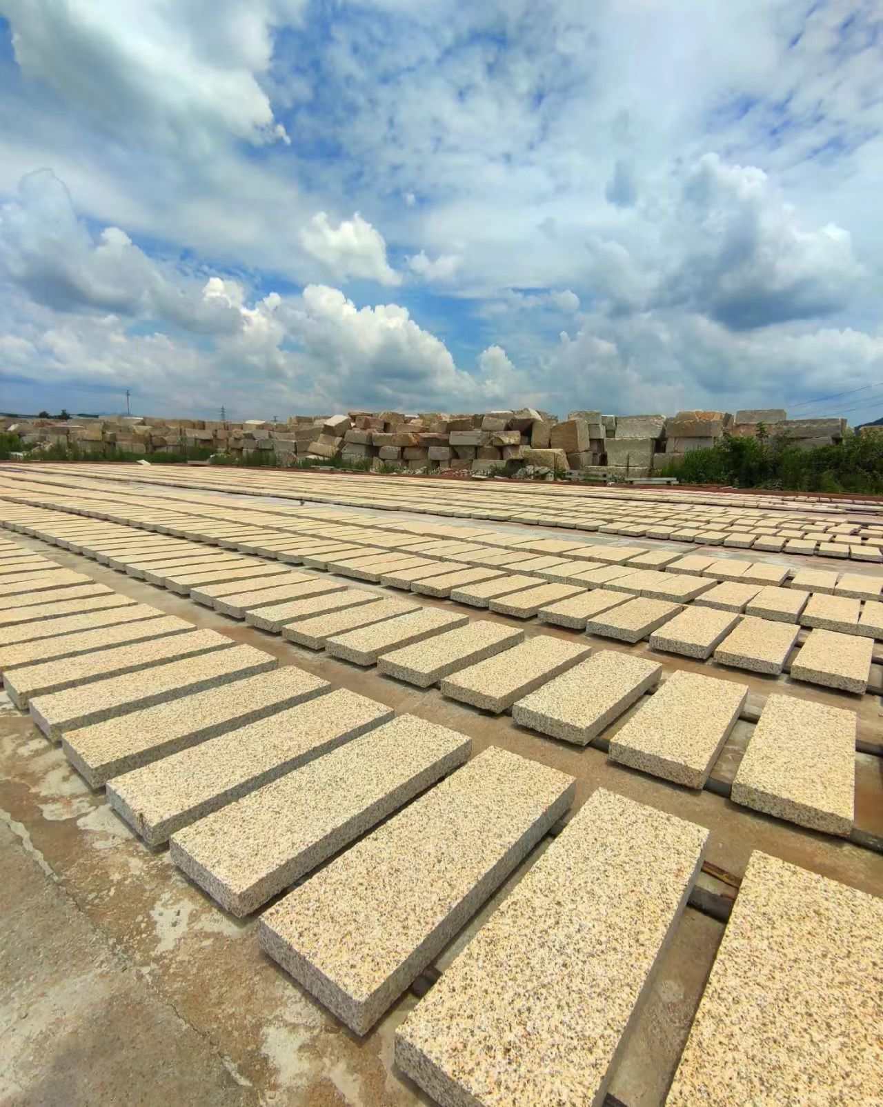 苏州 黄金麻花岗岩荔枝面地铺石防护中