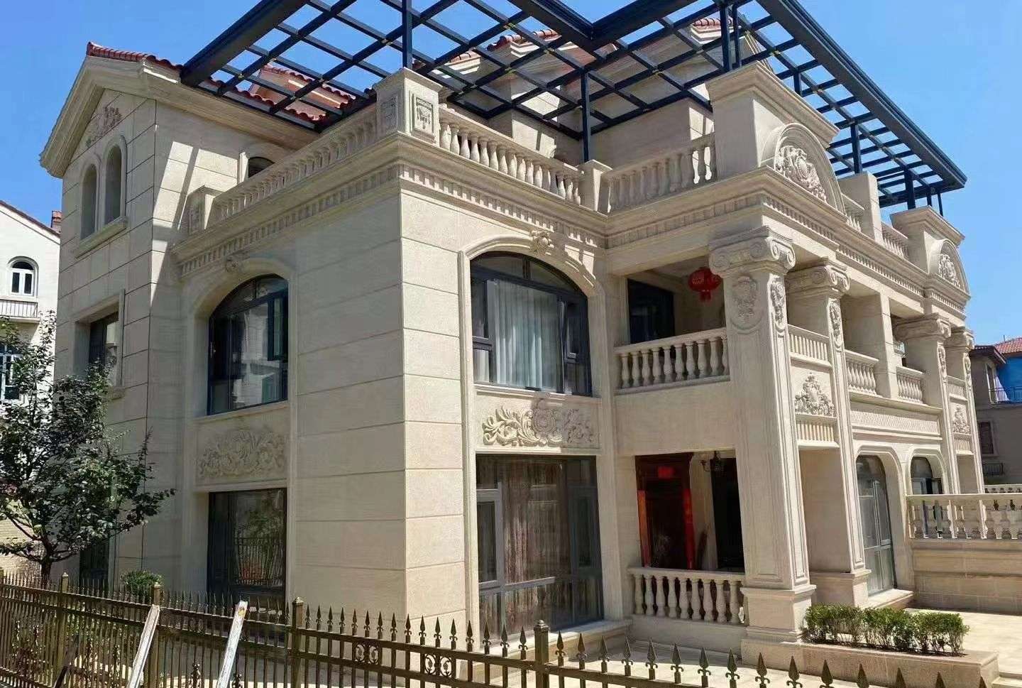 苏州 黄金麻花岗岩荔枝面别墅外墙干挂