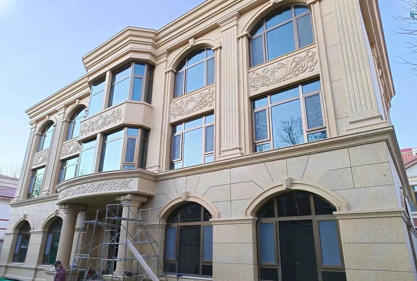 苏州 黄金麻花岗岩别墅外墙干挂