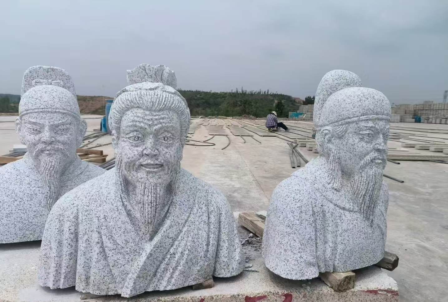 苏州 白麻花岗岩石材人物立体雕刻