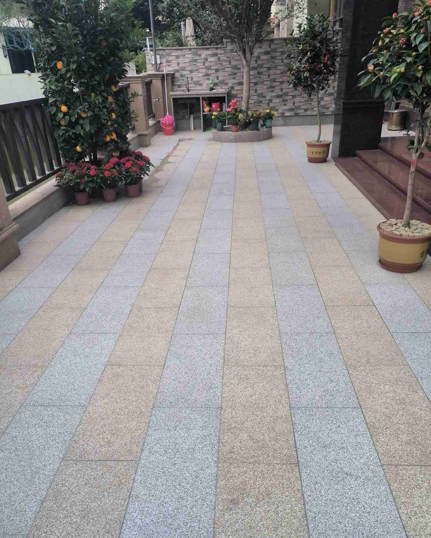 苏州 黄金麻白麻荔枝面庭院铺装展示